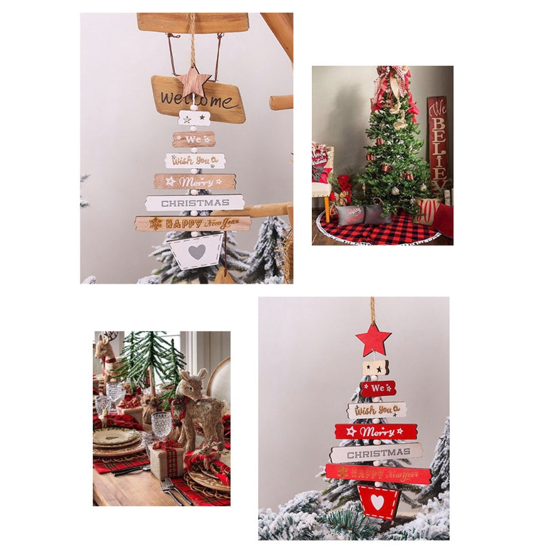 Wooden Colorful Pendants Christmas Decorations
