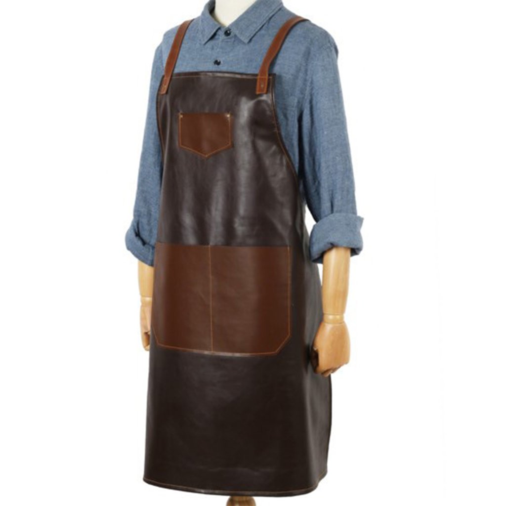 Leather PU Cook Apron Barista Bartender Chef Hairdressing Apron