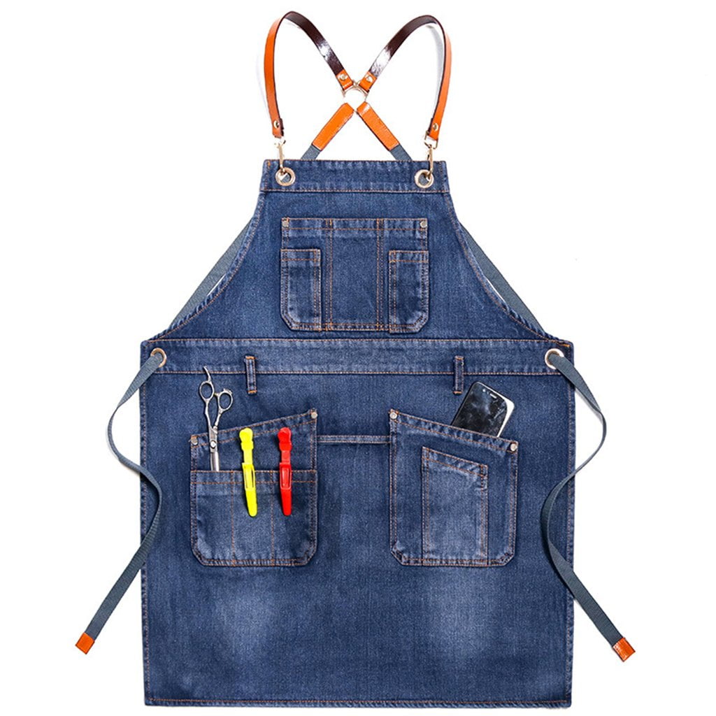 Bleach-Proof And Machine Washable Denim Apron For Various Occasions