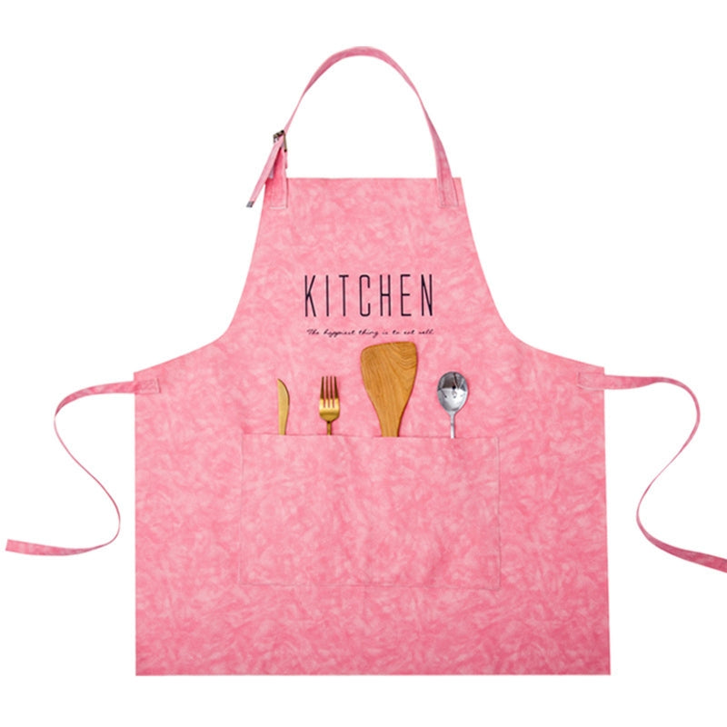 PU Leather Apron For Women Coffee Milk Tea Shop Working Overalls