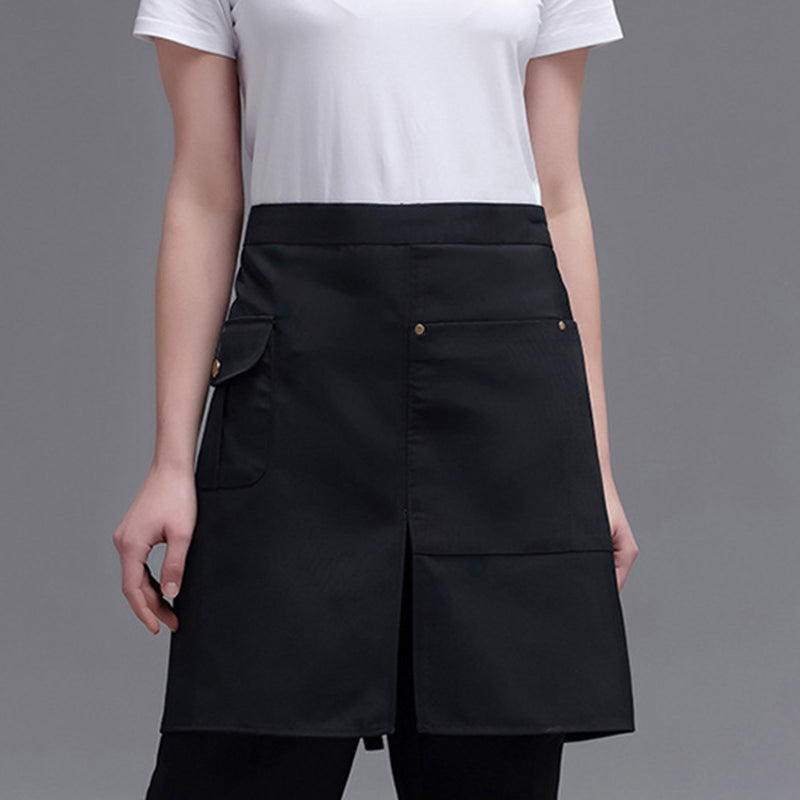 Short Waist Apron Adjustable Wasit Strap With Pockets For Coffee Shop