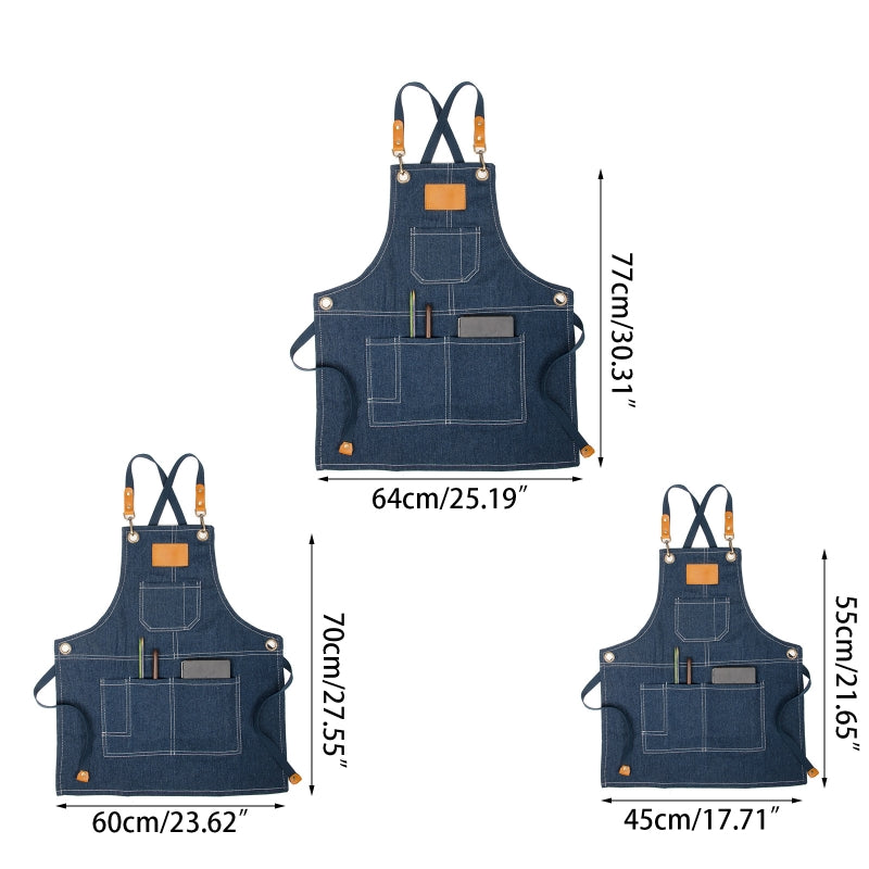 3 Sizes Of Parent-child Kitchen Cooking Apron With Pockets Washable Adjustable