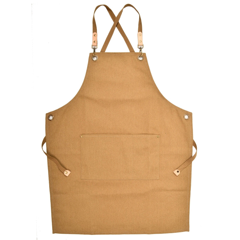 Canvas Apron With Large Pockets Cross Back Heavy Duty Adjustable For Women Man