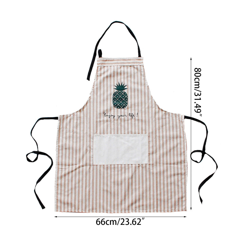 Pineapple Cotton Cloth Adjustable Apron With Pocket