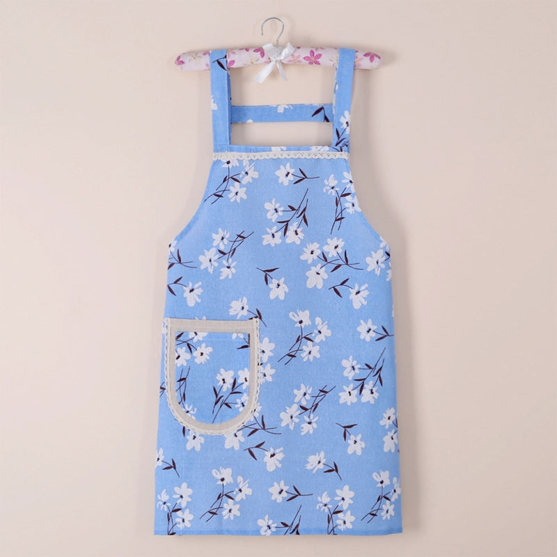 Shred Flower Apron With Pocket For Women Painting Cooking