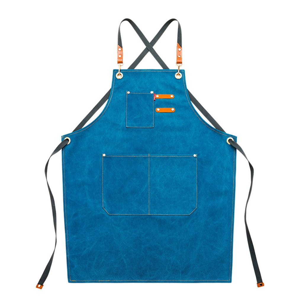 Dynamic Apron Denim Canvas Apron with Adjustable Strap And Pockets for Women and Men