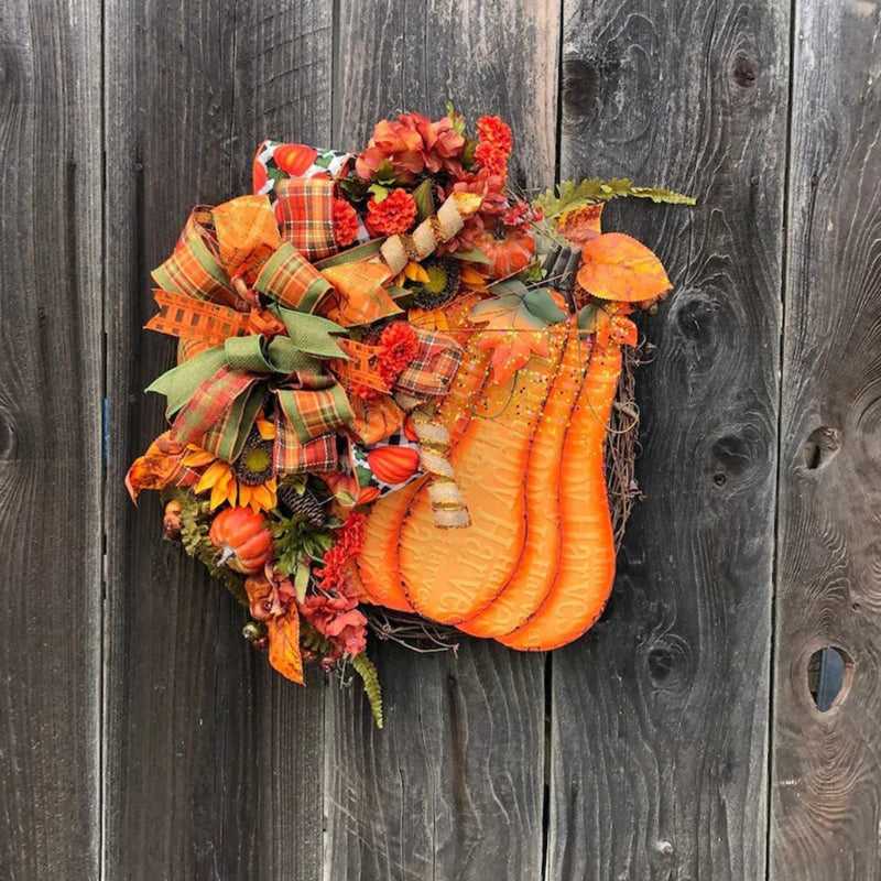 Pumpkin Wreath Autumn Harvest Home Decoration