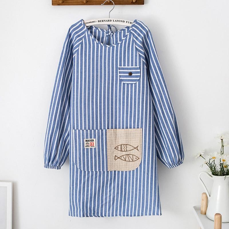 Long-Sleeved Aprons with Pockets For Women Cooking and Baking