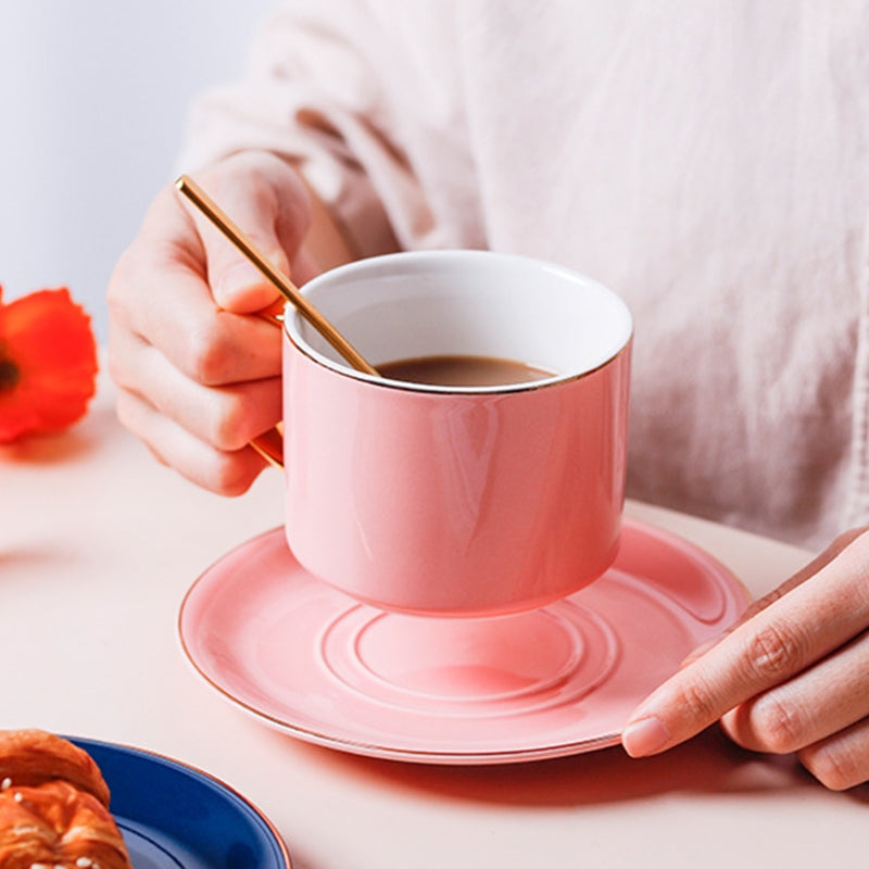 Coffee Tea Mug And Saucer Set With Saucer/Spoon
