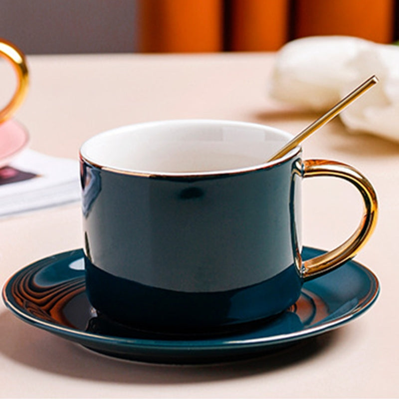 Coffee Tea Mug And Saucer Set With Saucer/Spoon
