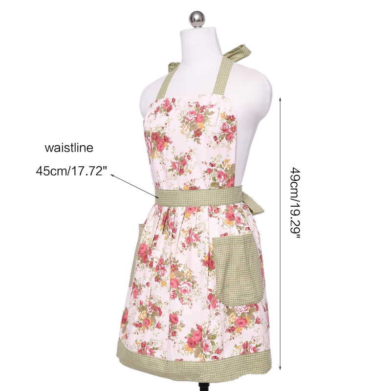 Floral Parent-Child Apron With Pockets For Cooking Painting Gardening