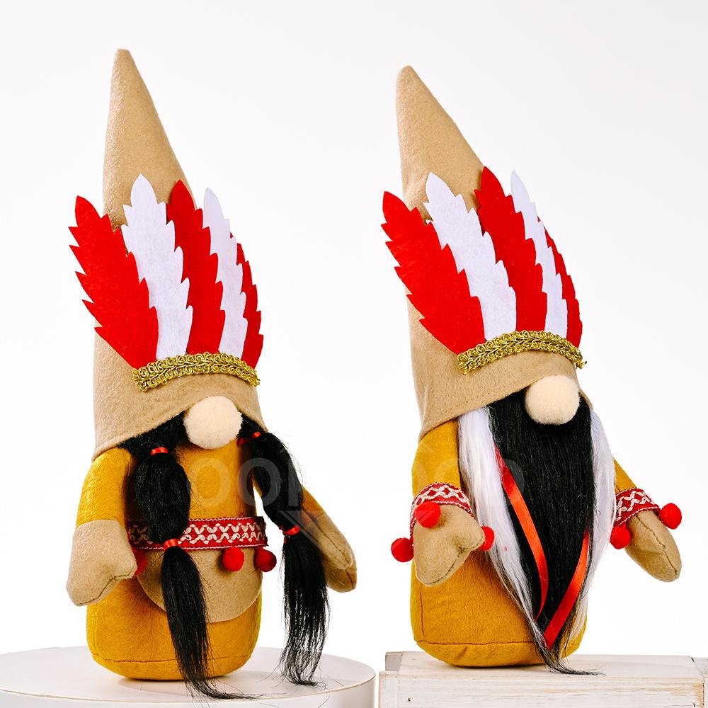 Native American Indian Plush Gnome For Holiday Gift And Decoration