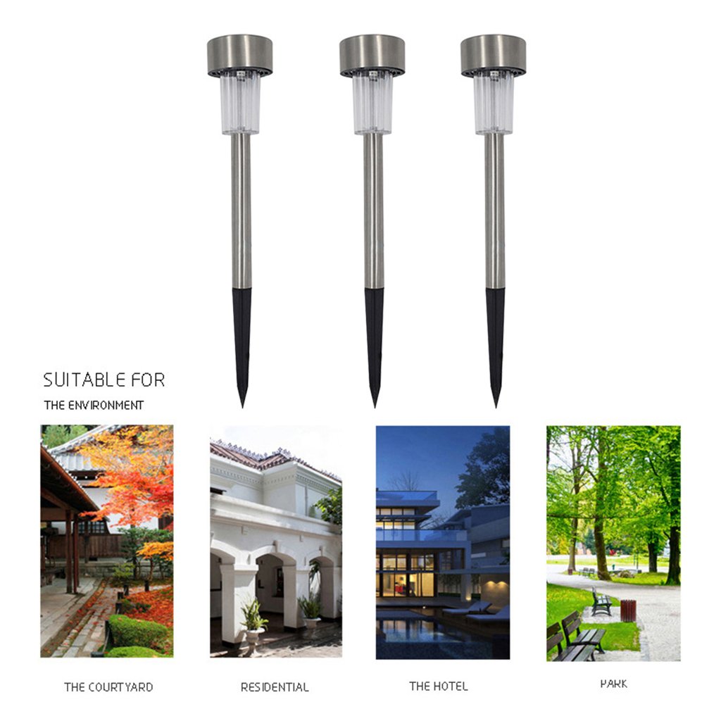 Stainless Steel Outdoor Solar Lights For Pathway Walkway Patio Yard & Lawn