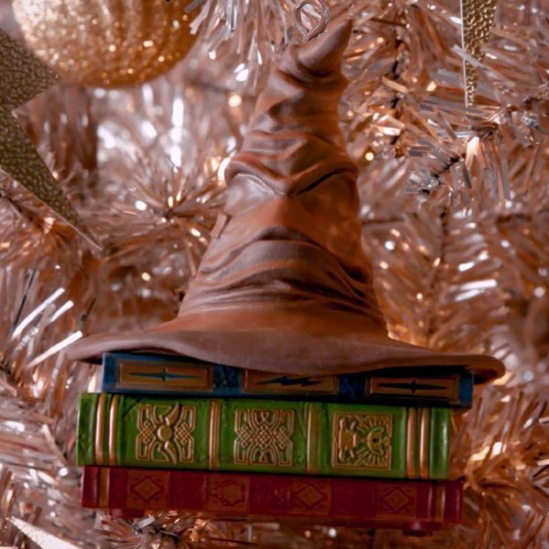 Funny Christmas Ornament Resin Sorting Hat With Sound Motion