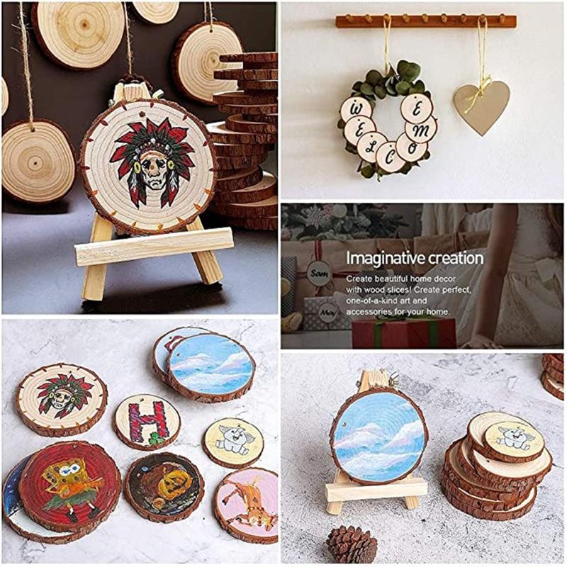 Christmas Ornaments DIY Crafts Natural Wood Slices 10 Pcs For Arts Wood Slices