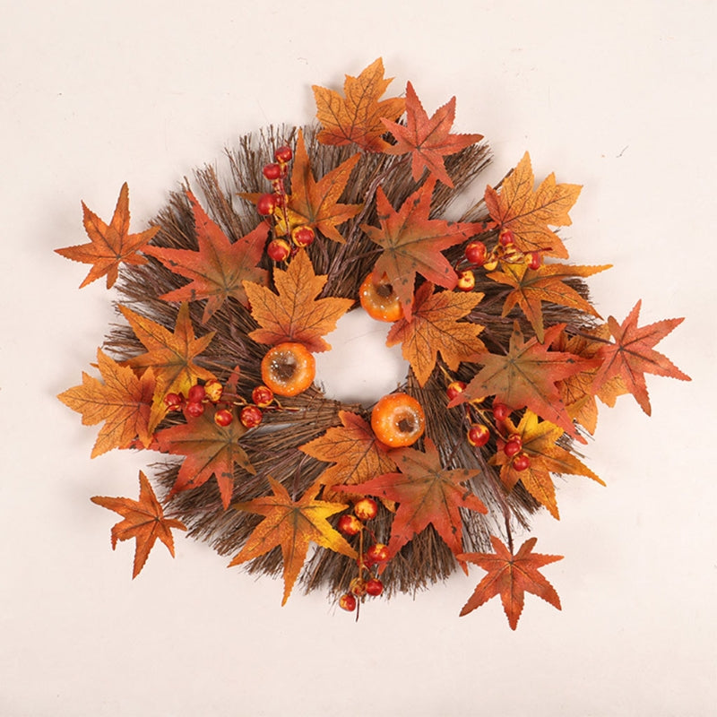 Fall Harvest Wreath For Front Door Thanksgiving Festival Hanging Decoration