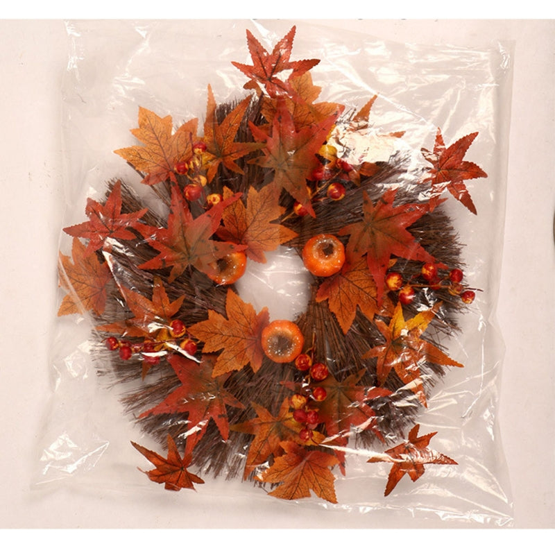Fall Harvest Wreath For Front Door Thanksgiving Festival Hanging Decoration