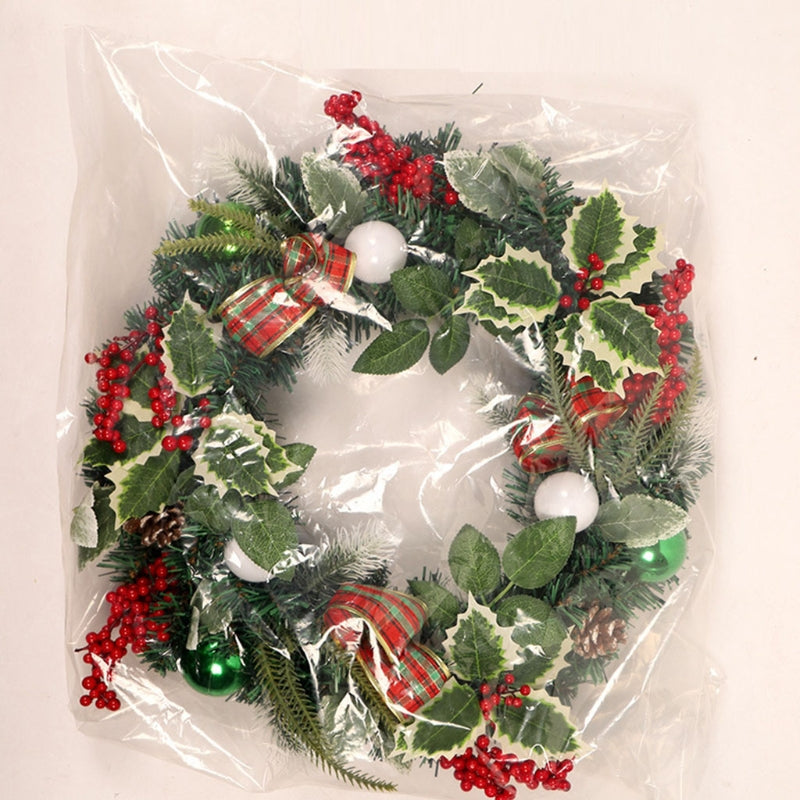 Christmas Door Wreath With LED Light For Home Wedding Party Wall Decor