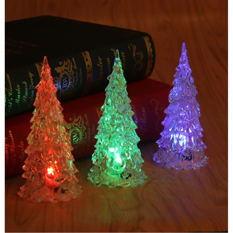 3PCS Christmas Tree With Color Changing LED Light Night Lamp Xmas Decor