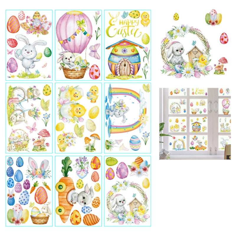 Lovely Gnome Rabbit Eggs Waterproof Stickers Easter Decor