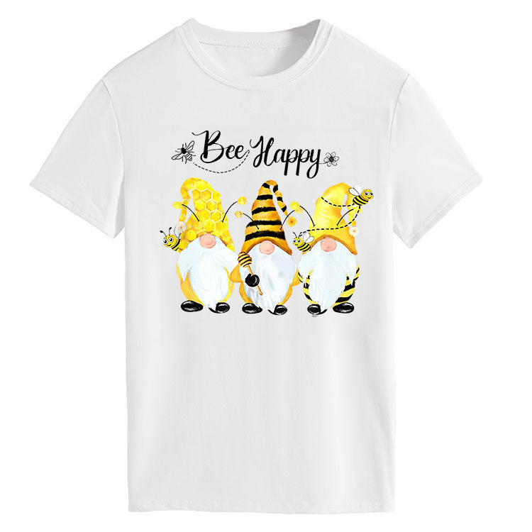 Bee Happy Gnome - Spring Summer Unisex T-shirt