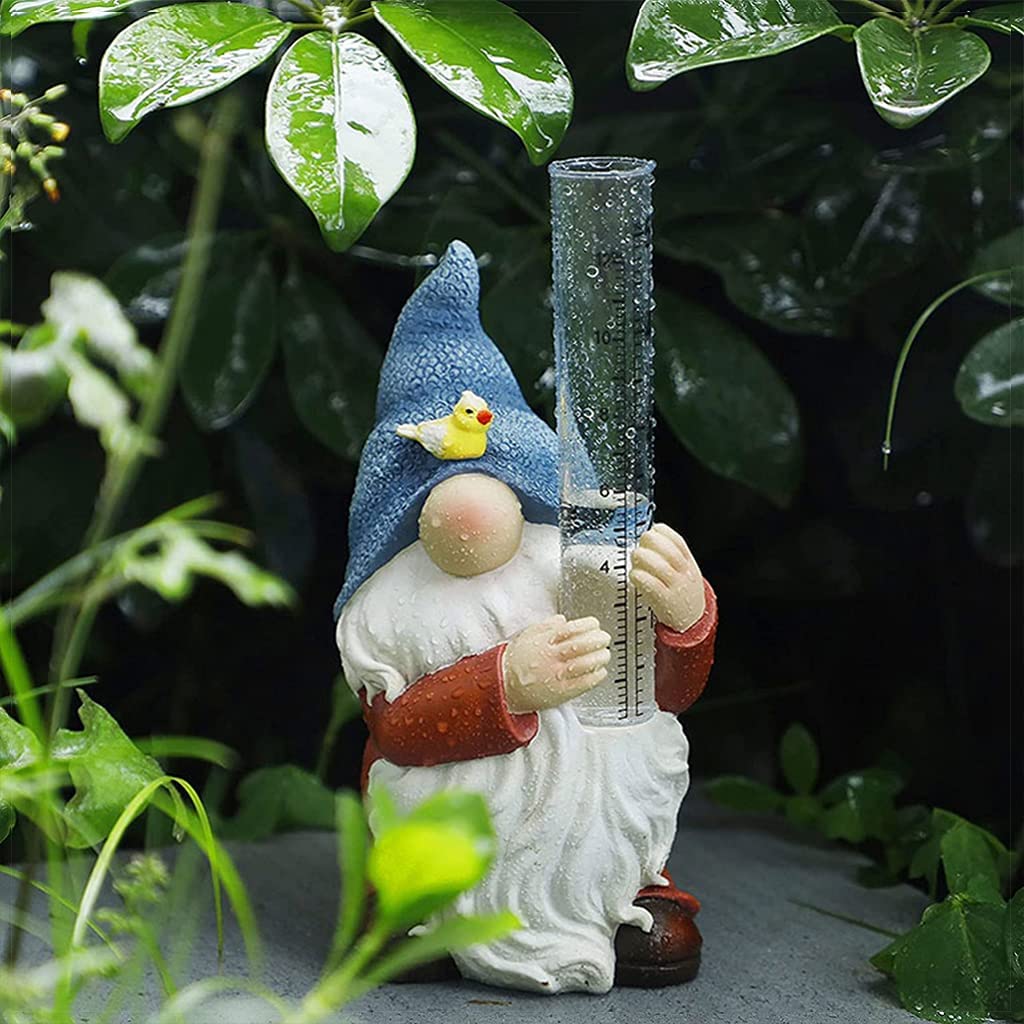 Lovely Resin Gnome Rain Gauges For Garden Decoration
