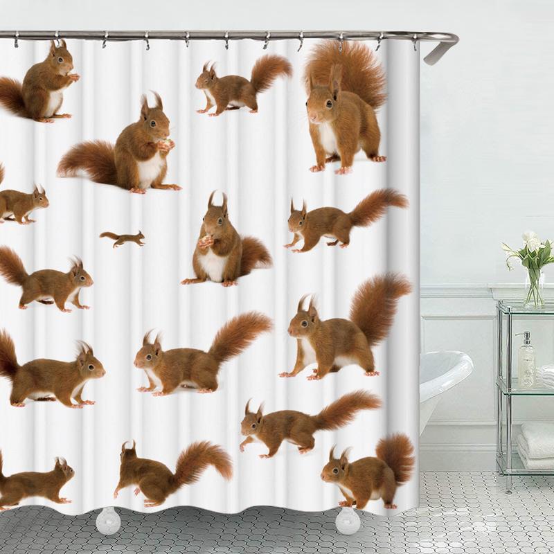 Cute cat animal series printed waterproof shower curtain