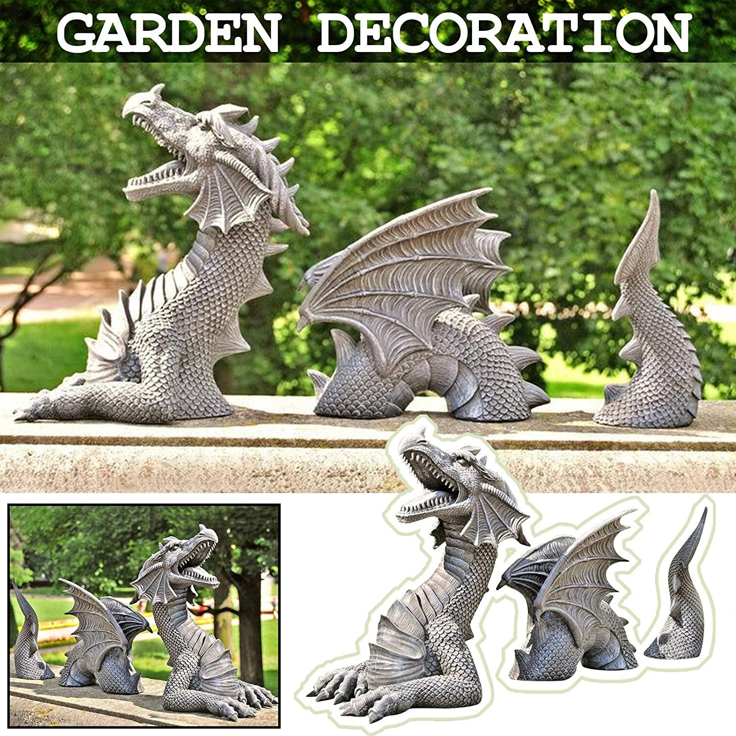 Gothic Resin Dragon Statue For Garden Yard Decoration