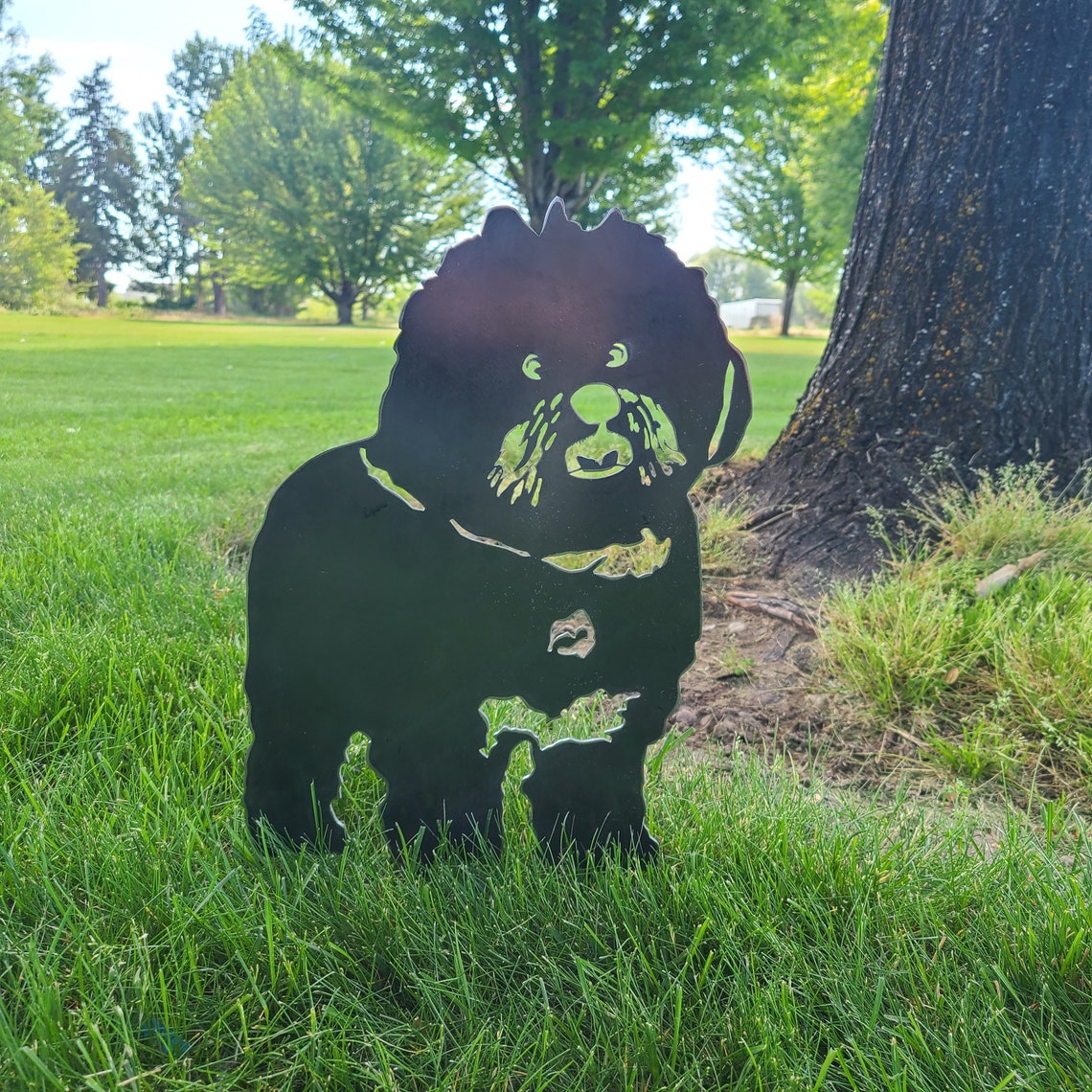 Bichon Frise Dog Silhouette Metal Art