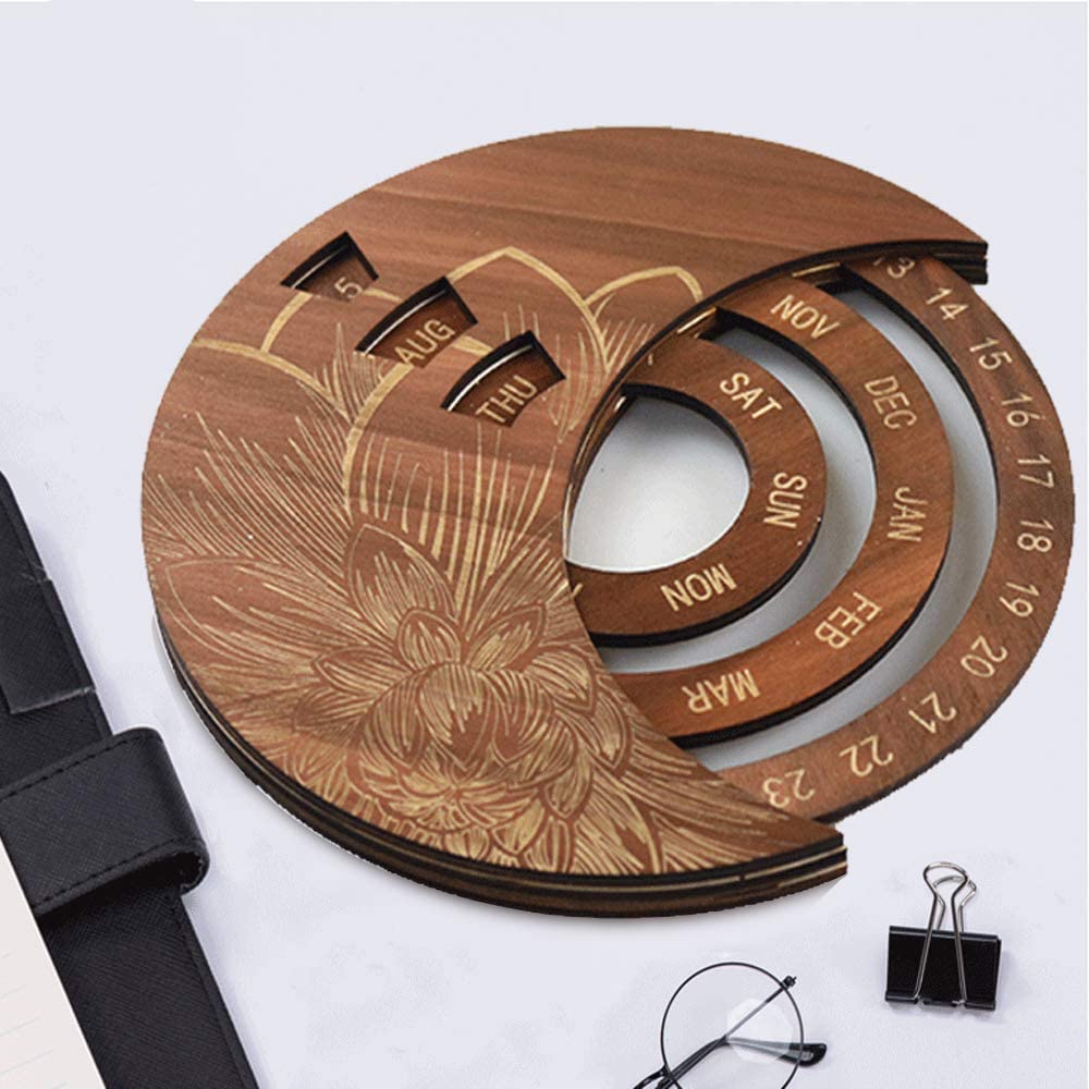 Wooden Perpetual Calendar For Home Decoration