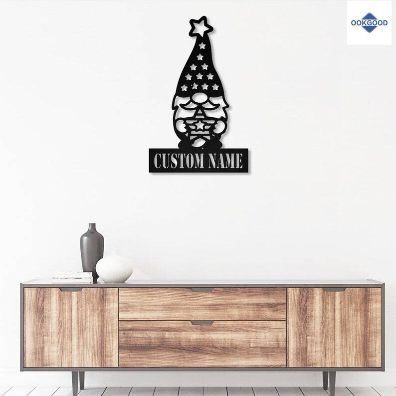 Personalized Custom American Gnome Metal Wall Decor