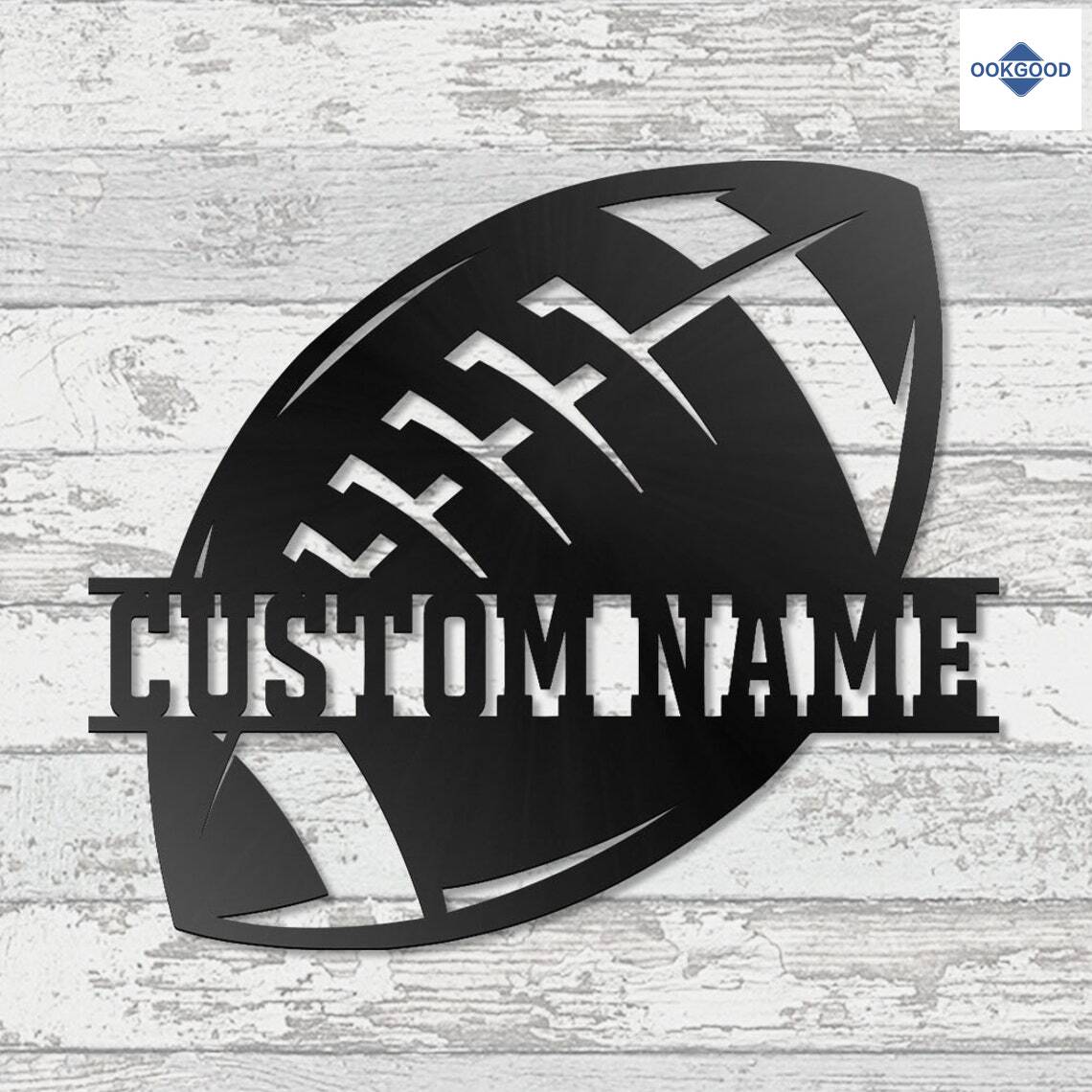 Personalized Custom Football Metal Wall Art