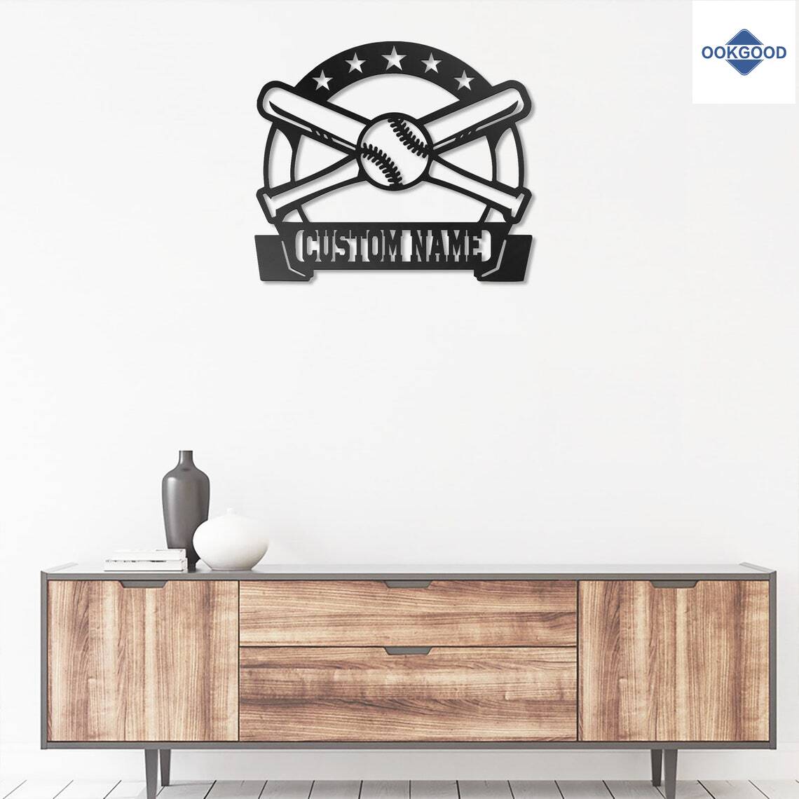 Personalized Custom Baseball Theme Metal Wall Art