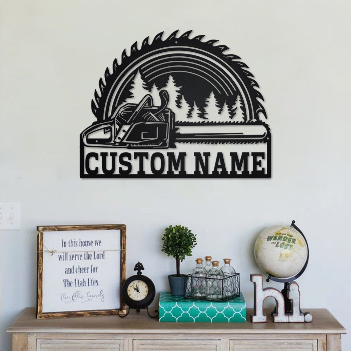 Personalized Custom Chainsaw Metal Art Sign