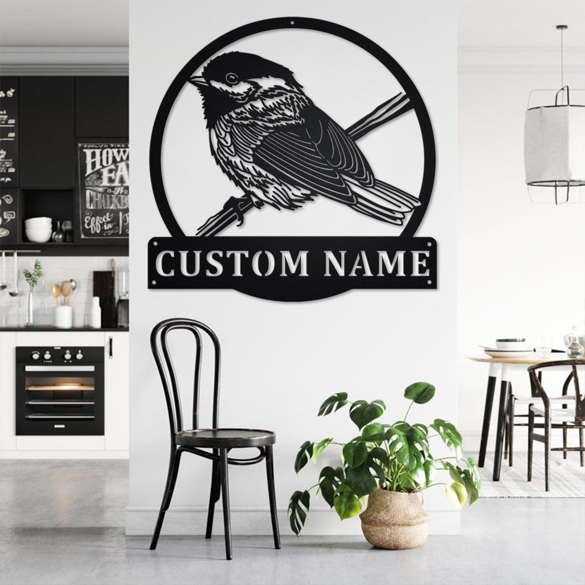 Personalized Custom Chickadee Bird Metal Wall Art