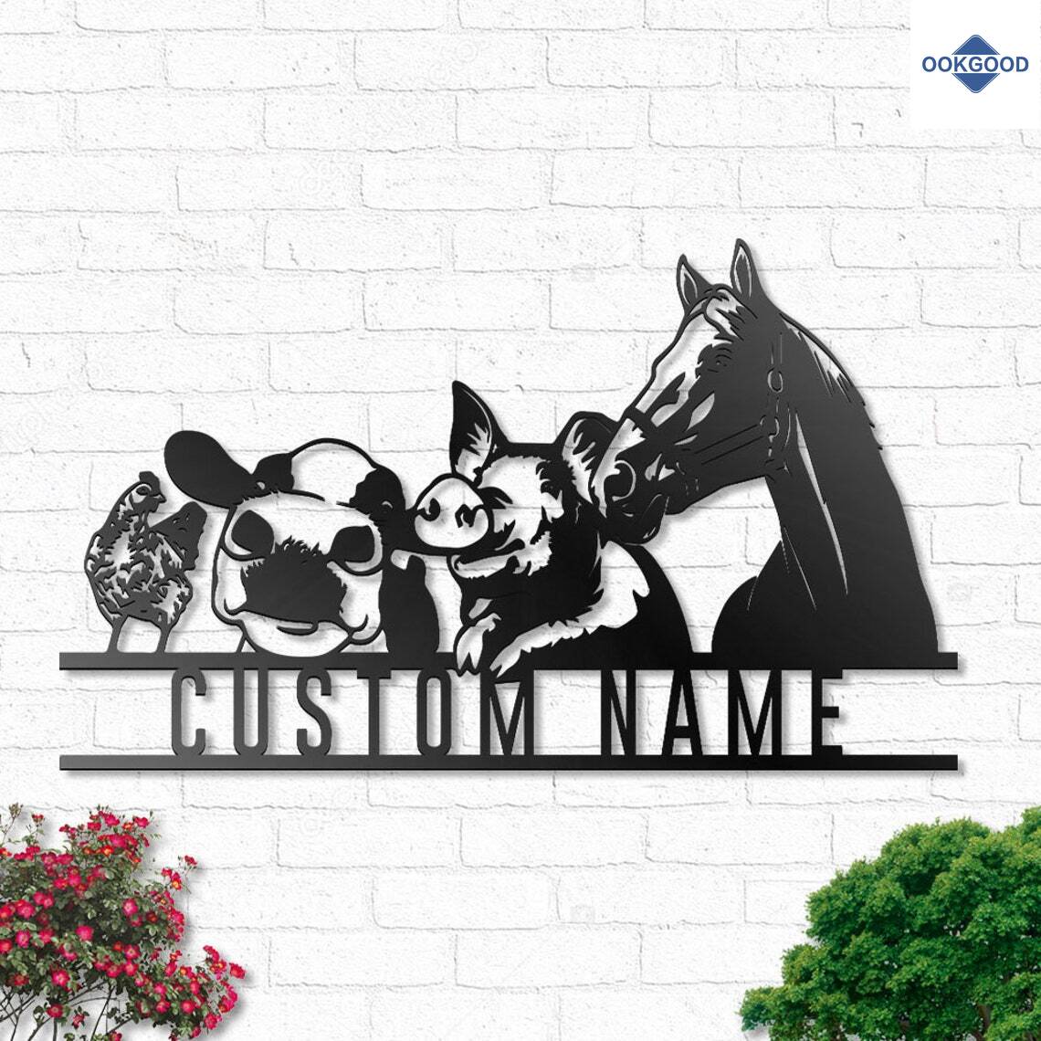 Personalized Custom Farm Animal Metal Art Sign
