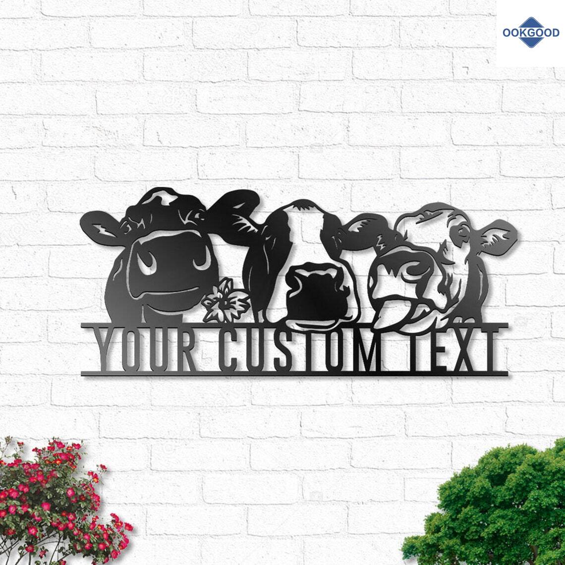 Personalized Custom Cow Farm Metal Art Sign