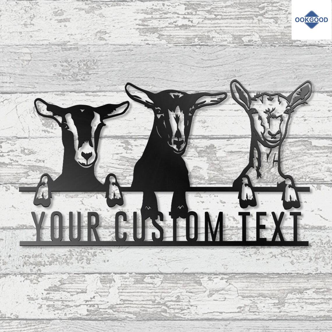 Personalized Custom Funny Goat Farmhouse Metal Art Sign