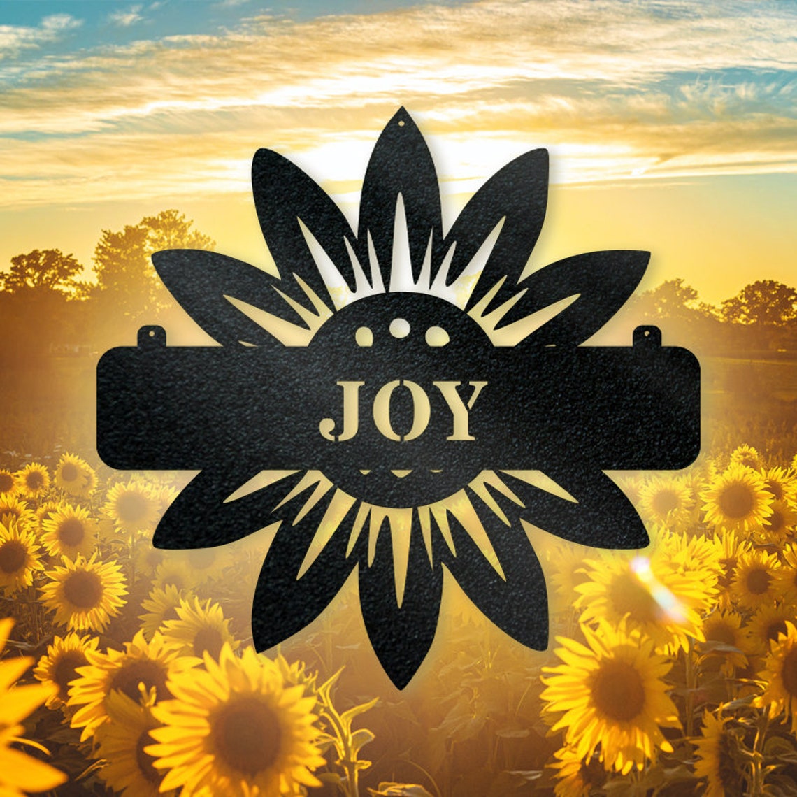 Personalized Custom Sunflower Name Metal Art Sign