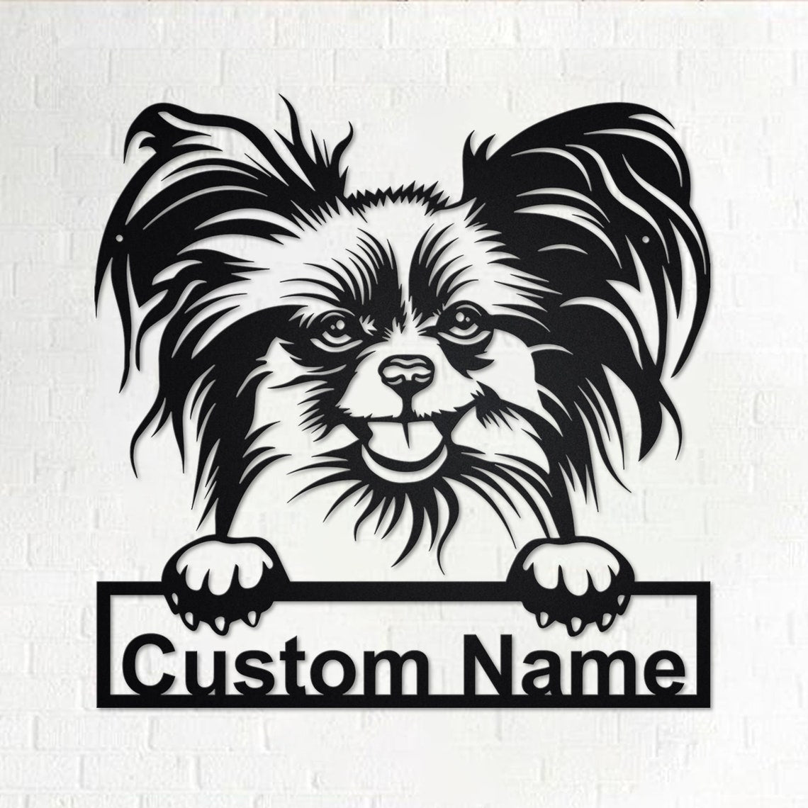 Personalized Custom Papillon Dog Metal Sign