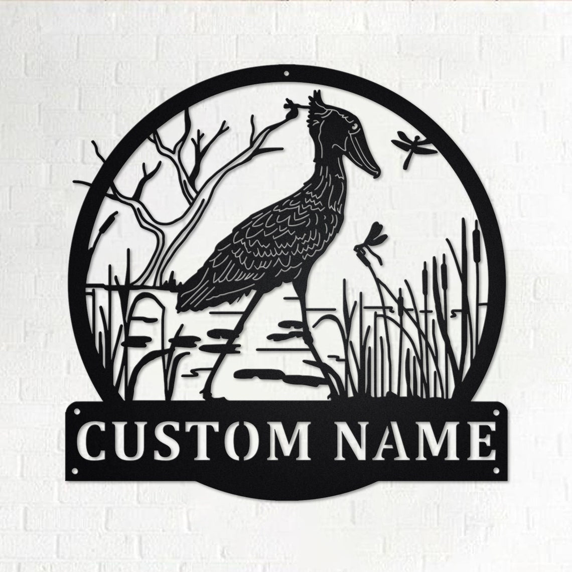 Personalized Custom Shoebill Bird Metal Wall Art