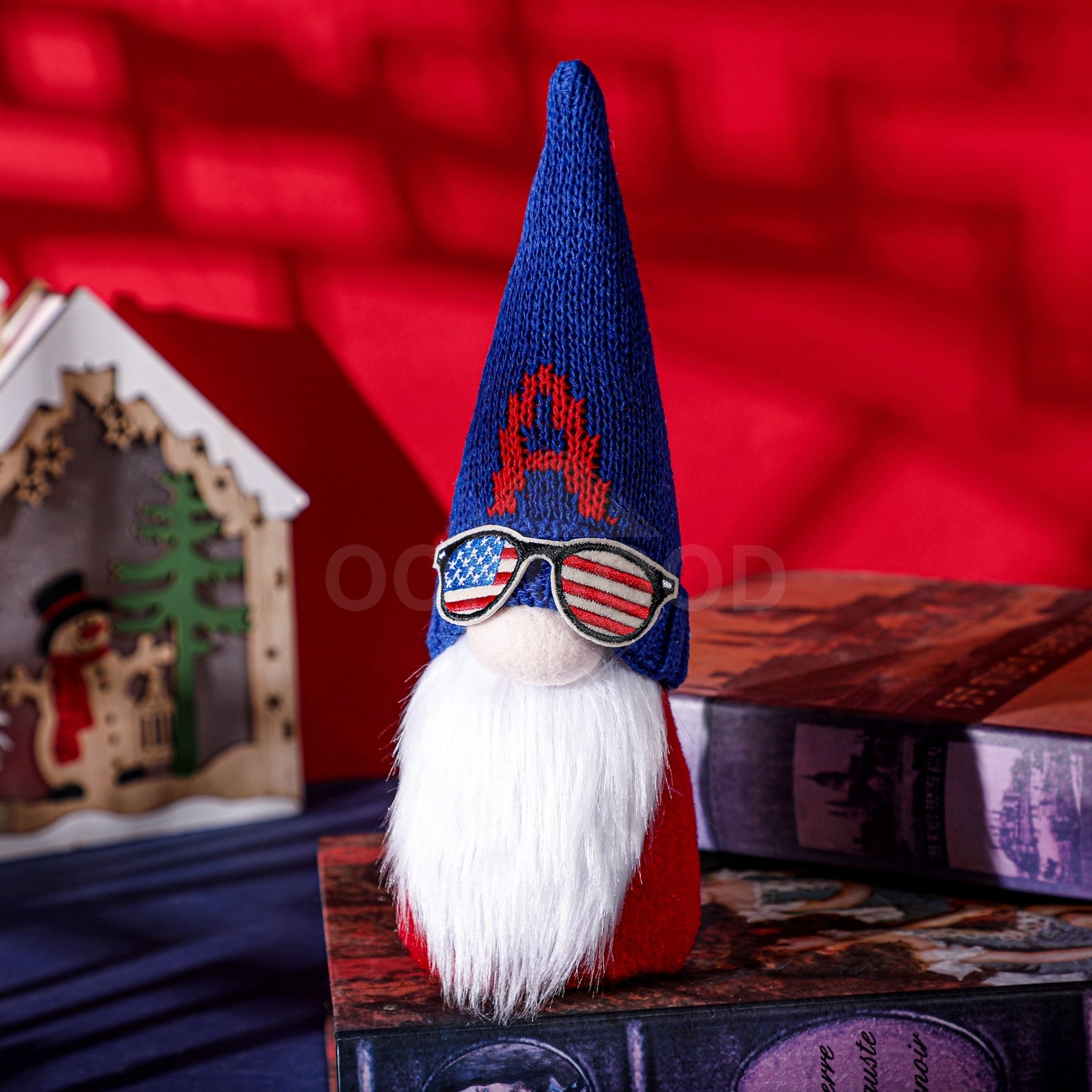 Adorable Plush Gnome For Independence Day Gift