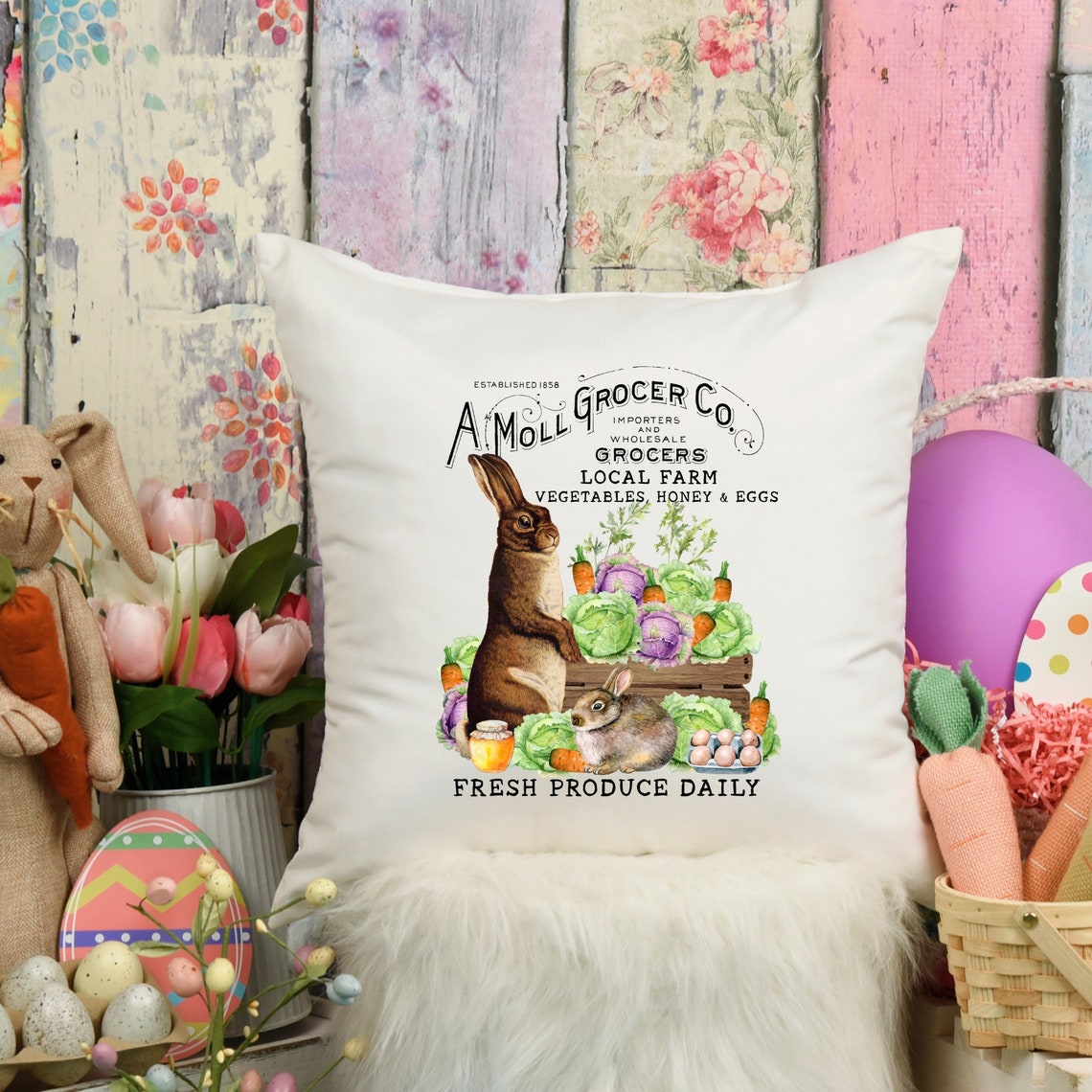 A Moll Grocer - Easter Bunny Pillowcase