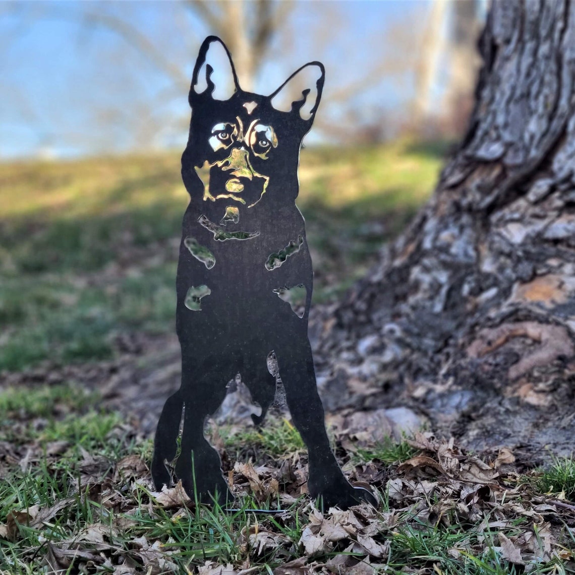 German Shepherd Dog Silhouette Metal Art