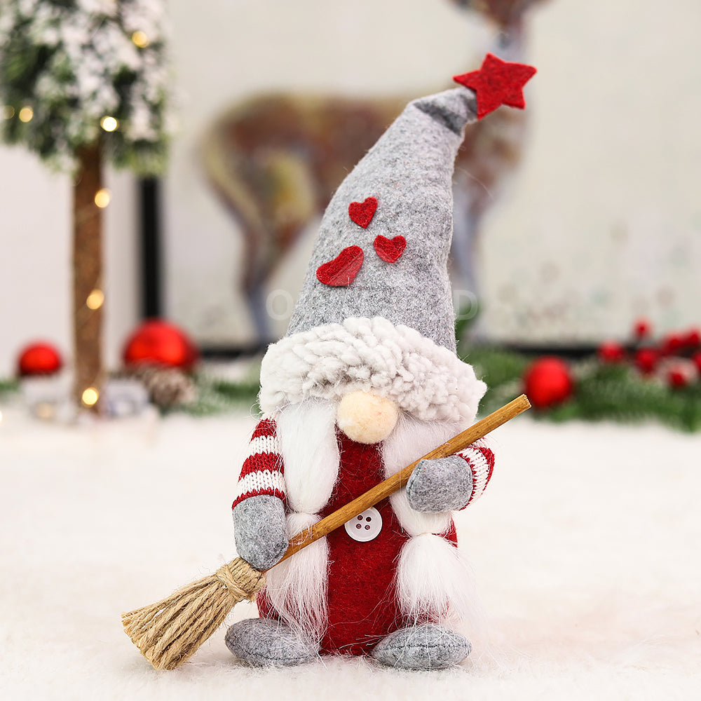 Lovely Christmas Gnome Couple With Brooms