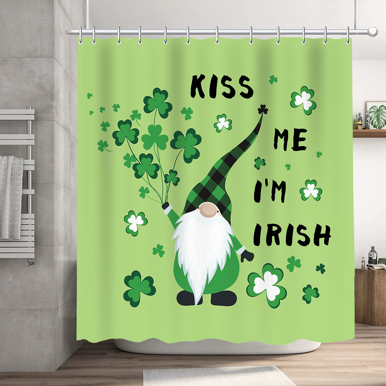 Long Hat Gnome - St. Patrick's Day Shower Curtain