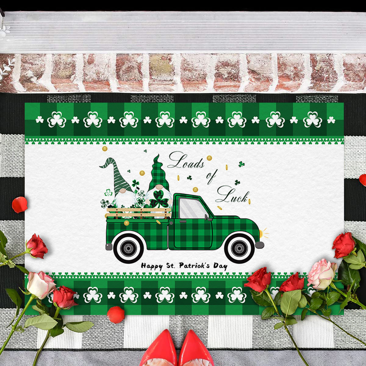 Gnome With Truck - St. Patrick's Day Doormat