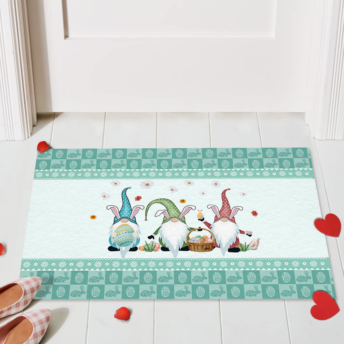Bunny Gnome Family - Easter Themed Doormat