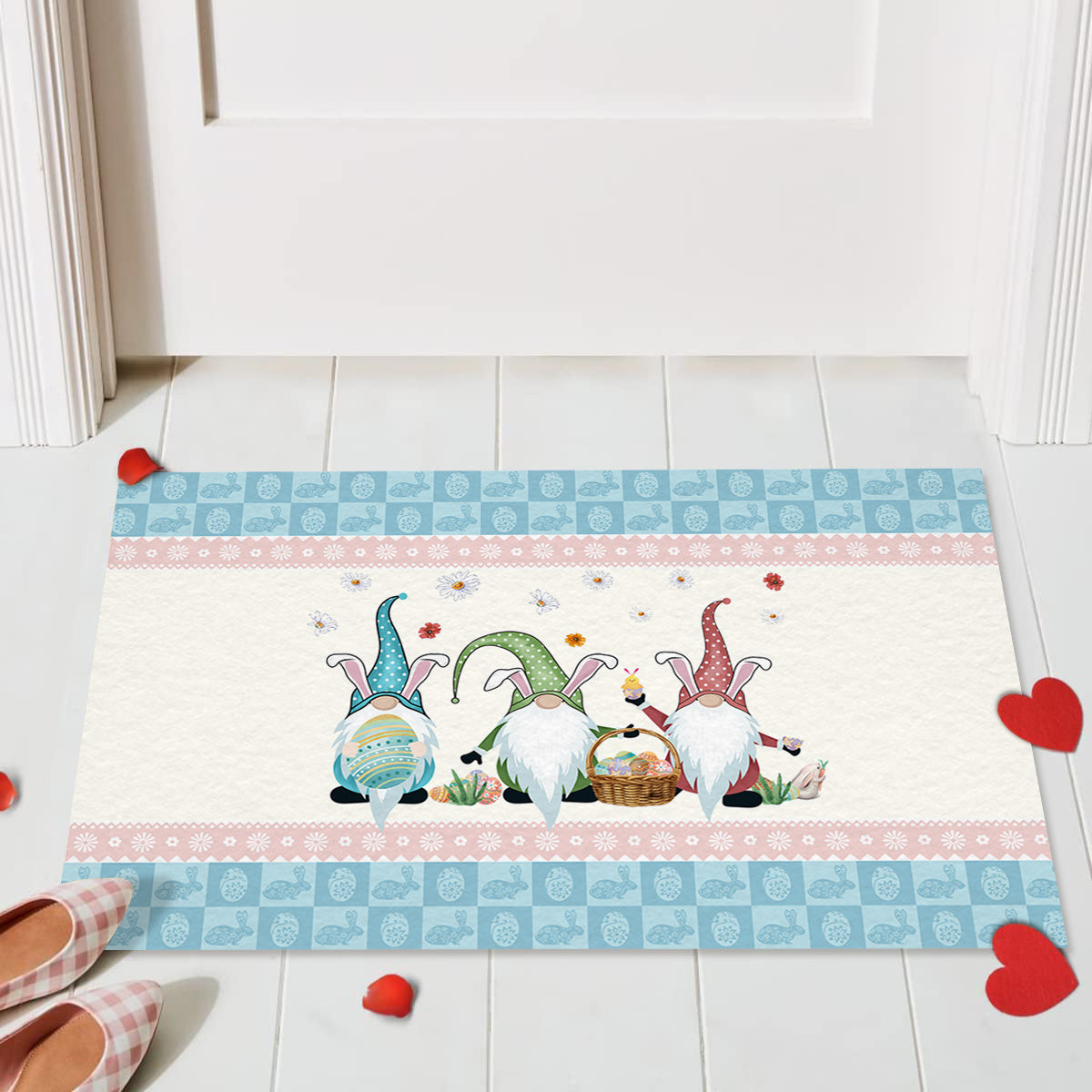 Bunny Gnome Family - Easter Themed Doormat