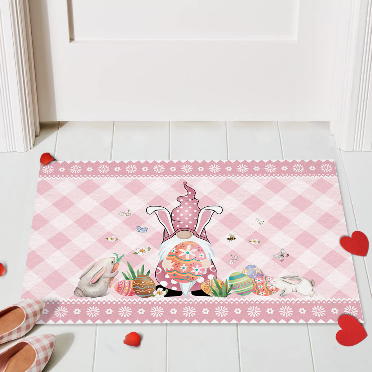 Gnome With Rabbit - Easter Themed Doormat